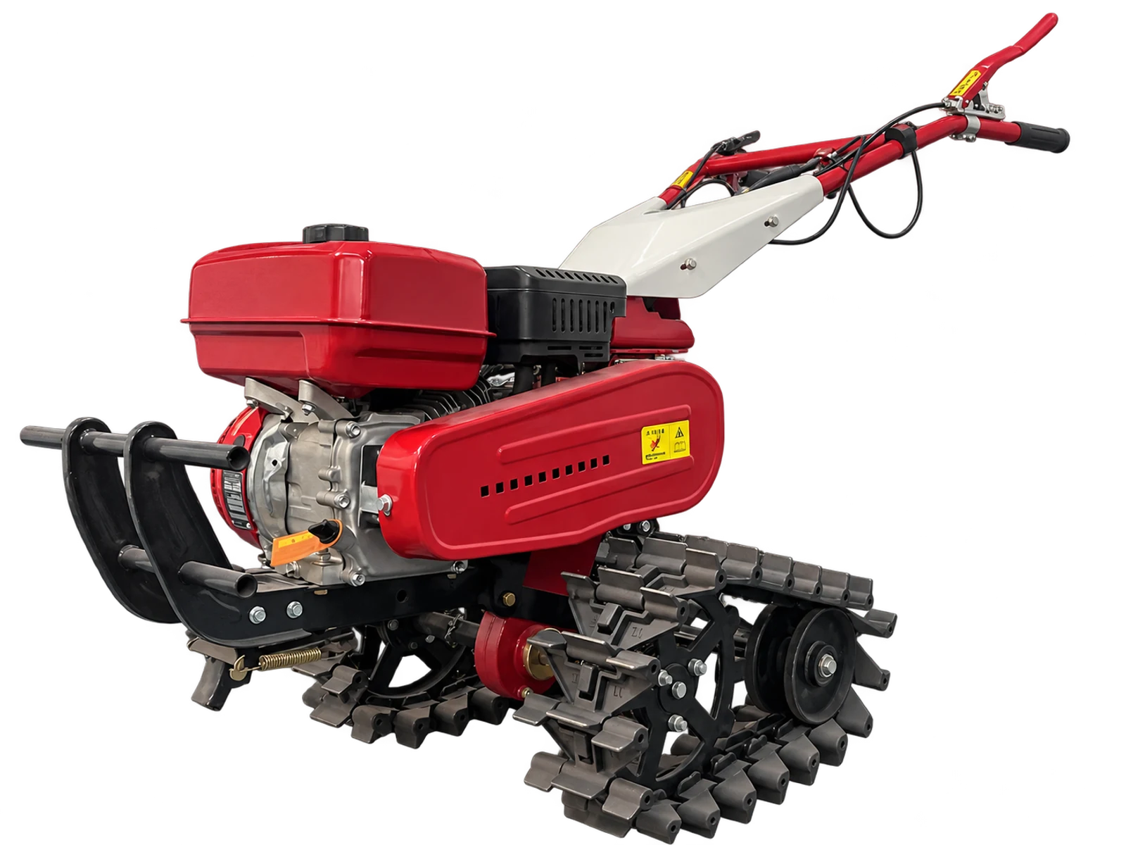 Red dual-track cultivator from the supplied product catalogue